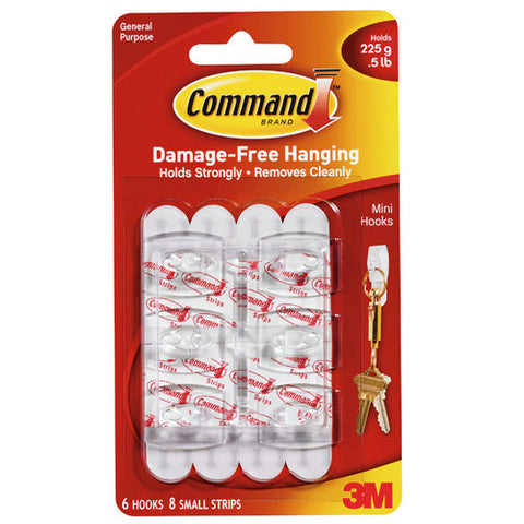 Command Mini Hooks Clear