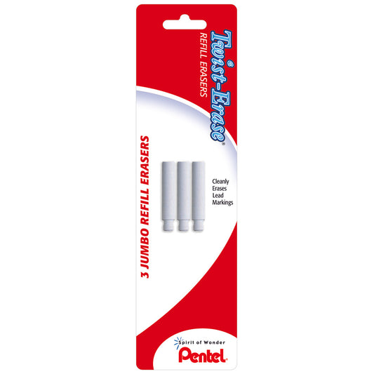 Pentel Twist-Erase Mechanical Pencil Eraser Refill 3 Pack